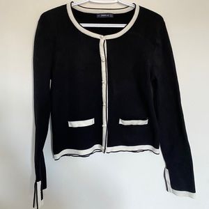 Zara knit cardigan with faux pearl buttons